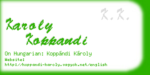 karoly koppandi business card